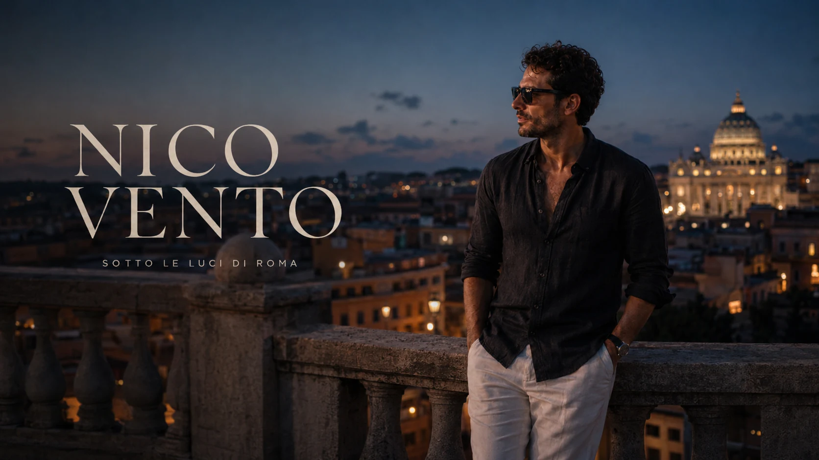 Nico Vento overlooking Rome at night